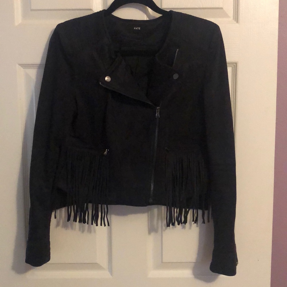 Faux Suede Moro Jacket with Fringe